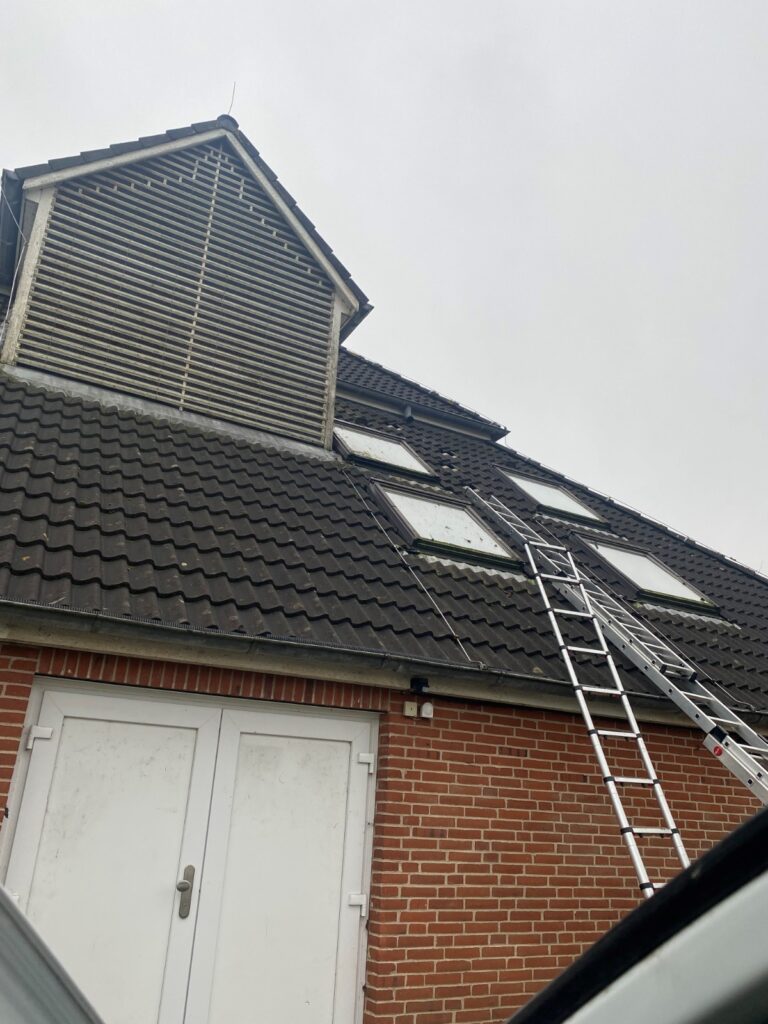 Zugangssituation mit Leiter bei einem Einsatz der Lauch GbR in Schleswig